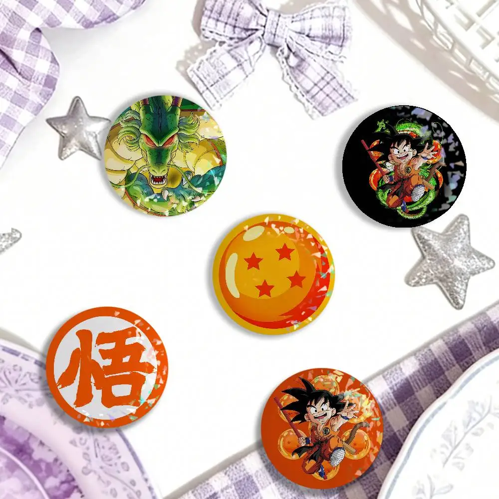 Anime D-Dragon B-Ball Laser Badge Creative Brooches Backpack Accessories Make Great Gifts For Friends Children