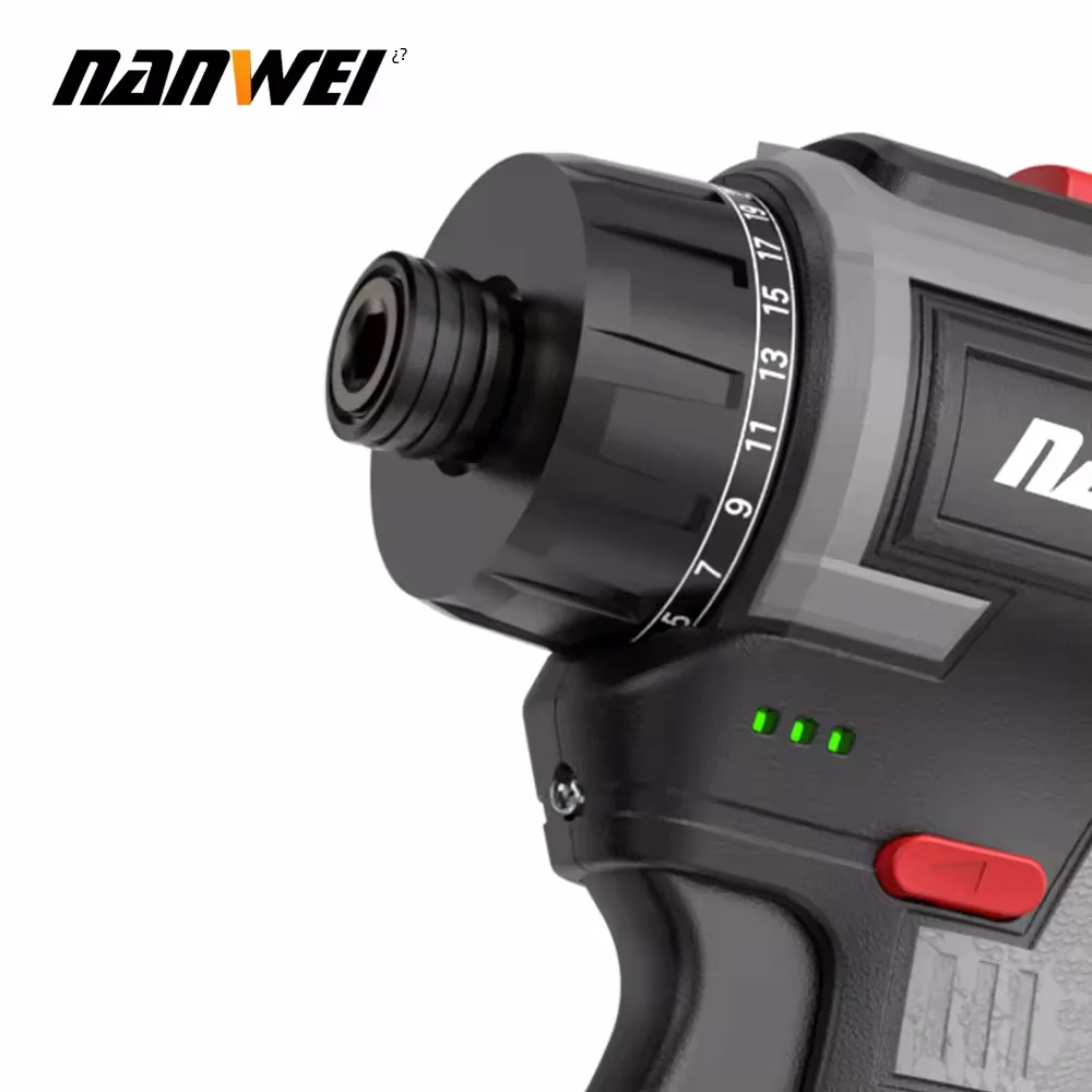 NANWEI 16.8V Lithium-Ion Cordless Drill Brushless Universal Handheld Screwdriver Household Installation Repairing Tools