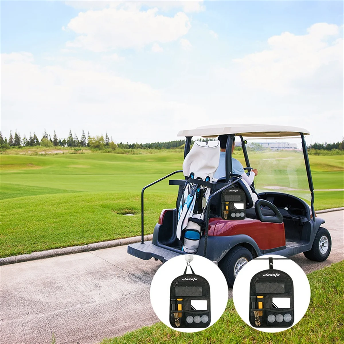 Wosofe Golf Cart Bag Multi-Function Storage Bag Black