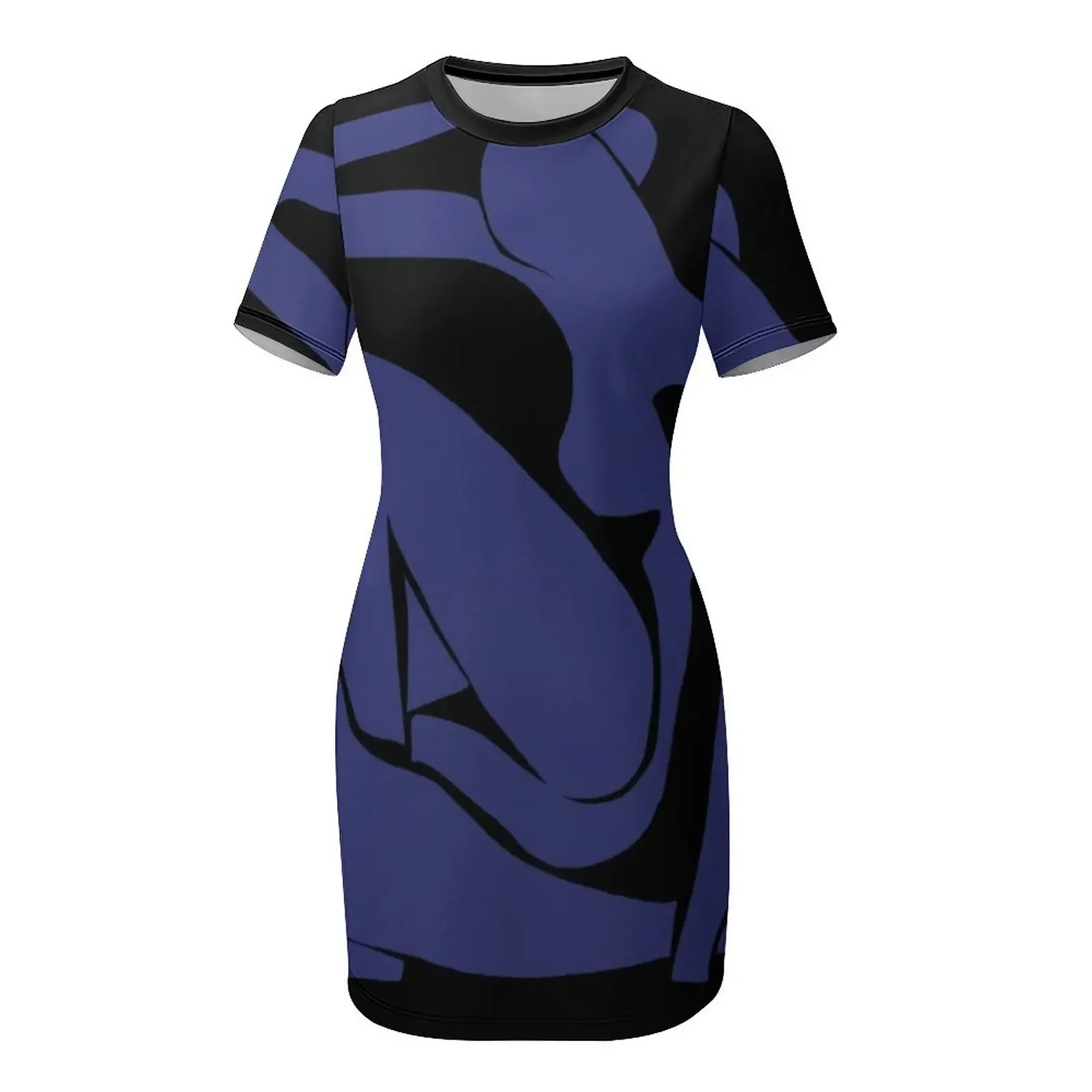 マティスの切り絵の人物 # 1 ブラック BG 半袖ドレスパーティードレス女性セレモニードレス女性ドレスドレス