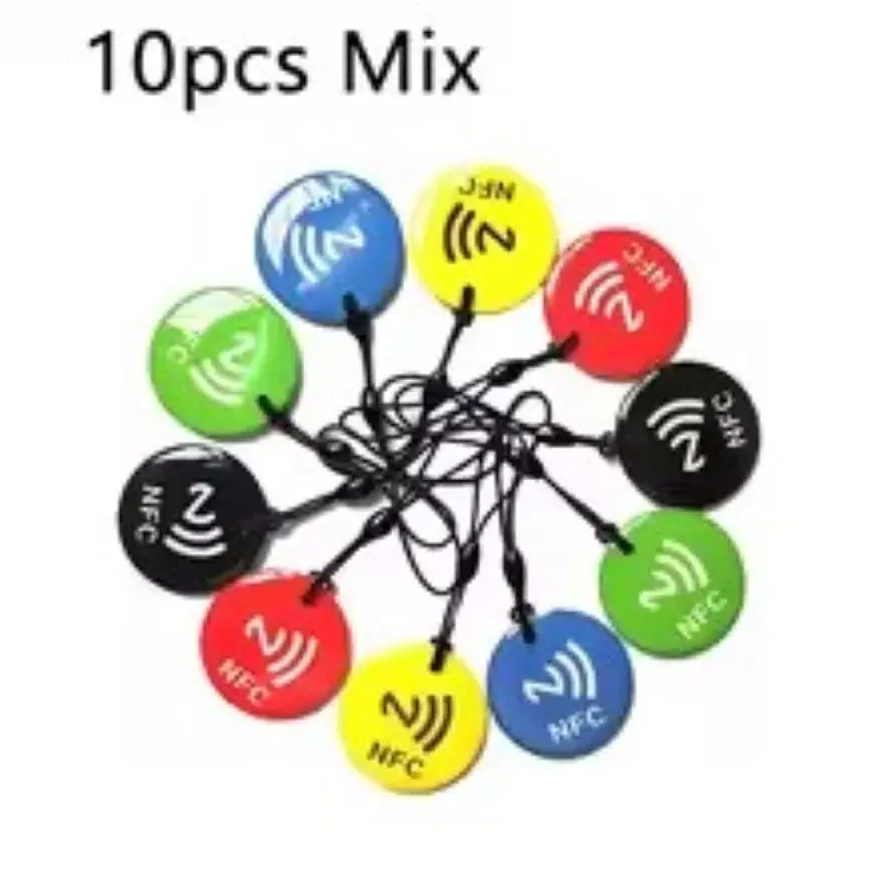 

10 шт. NFC-метки для всех телефонов с поддержкой NFC Ntag213 эпоксидная RFID-карта 13,56 МГц жетон с веревкой водонепроницаемый
