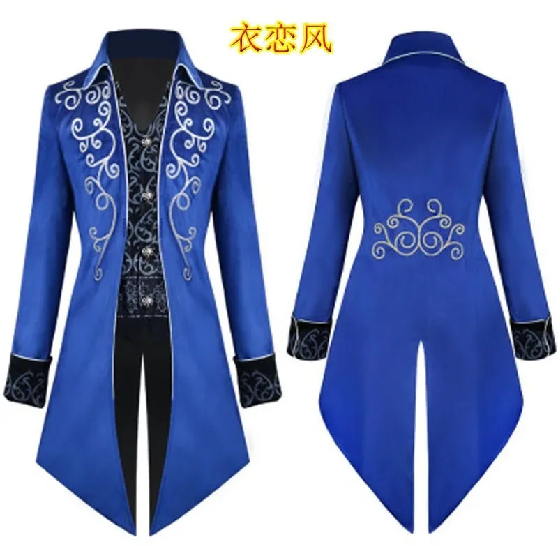 

O652Western retro clothing mid-length punk men's groomsmen vampire count dress