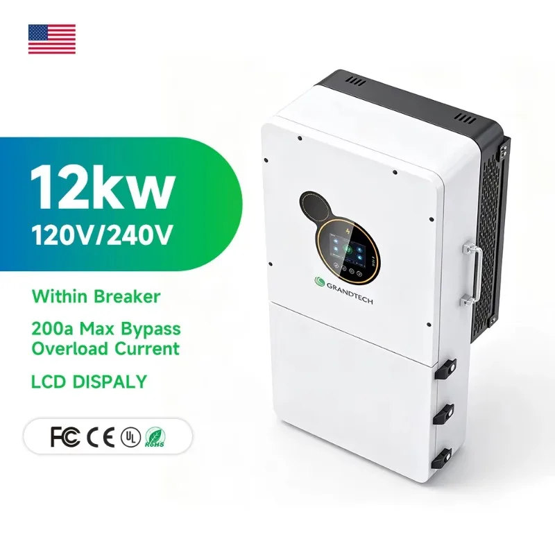 Grandtech Power Hybrid Off/On Grid Split SinglePhase 3 Phase Solar Inverter10kw 8Kw12Kw 16kw Split Phase Hybrid Inverter