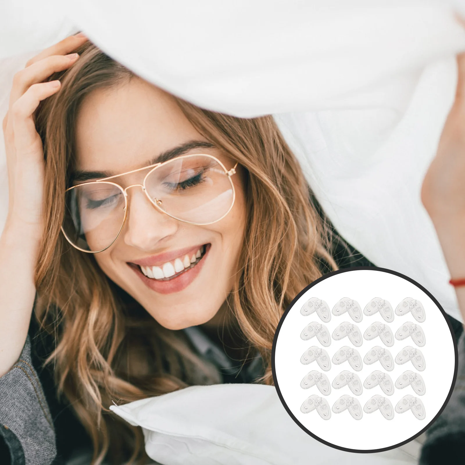 

50Pcs Silicone Nose Pads Anti-Slip Eyeglasses Accessories Comfortable Non-Irritating White Replacement Pads Nose Patch