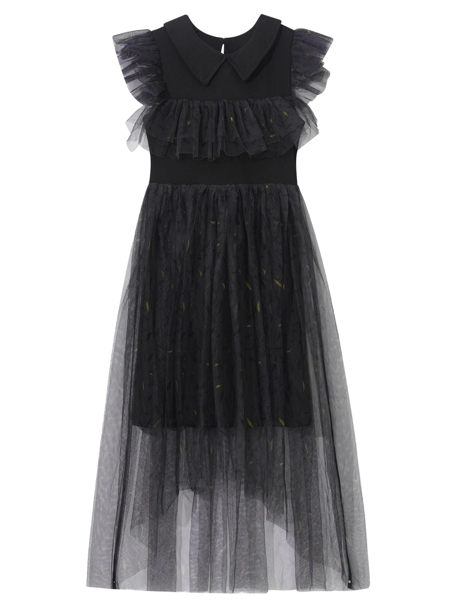 Robe Tutu Noire en Maille Foncée pour Enfant Fille, Tenue de ix, Carnaval, Halloween, Anniversaire