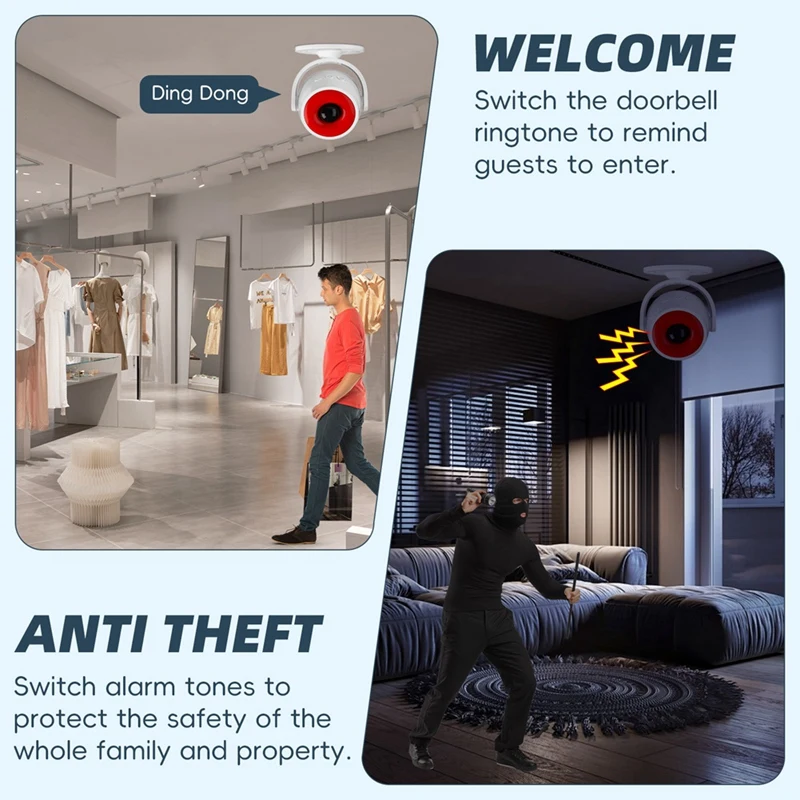 A19F-Внутренняя звуковая и световая инфракрасная сигнализация Индукционный детектор человеческого тела Противоугонная сигнализация Инфракрасный детектор Пульт дистанционного управления