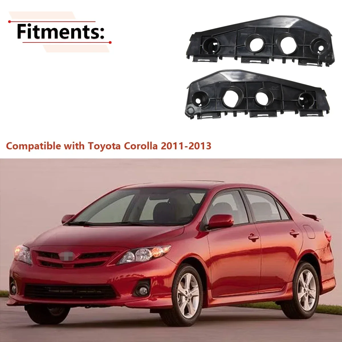 1 Pair Front Bumper Support Bracket Retainer For Toyota Corolla 2011 2012 2013 5211502170, TO1043114, 5211602170, TO1042114