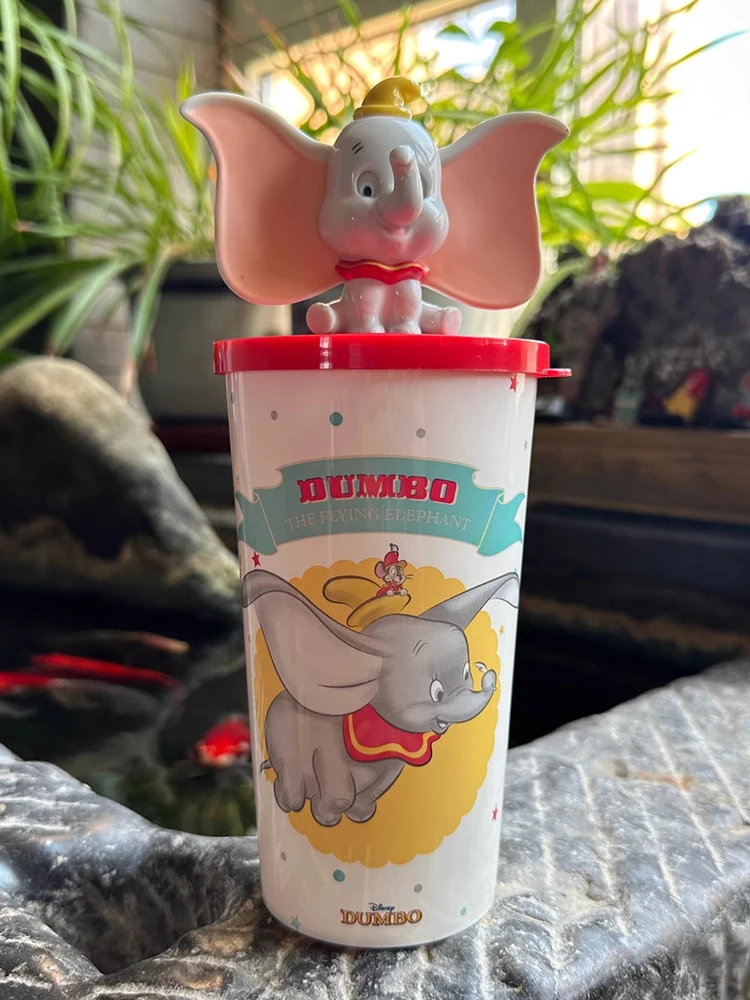 Original Herocross Disney Dumbo Figure Cup Cold drink cup Cute Anime Action Figure Collection Doll Toy Kid Gift