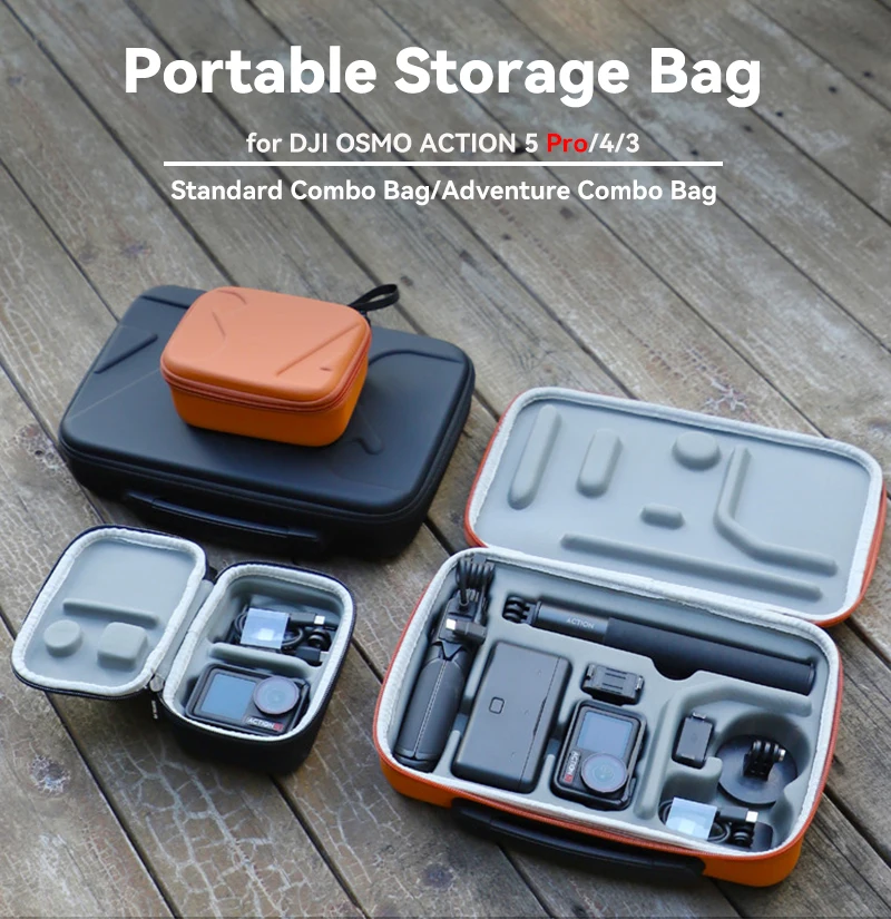 Box For DJI Osmo Action 5 Pro 4/3 Portable Hard Shell Case Waterproof Storage Bag Carrying Case Handbag Travel Box Accessories