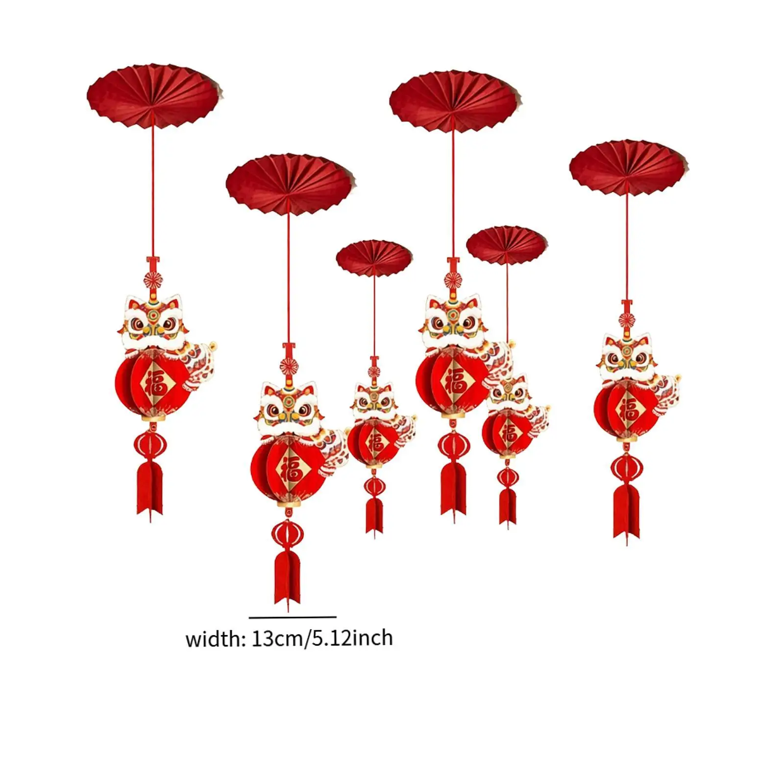 Red New Year Ceiling Tassel Pendant Paper Hanging Decoration Ornament for Chinese New Year 2026 Festival view 5
