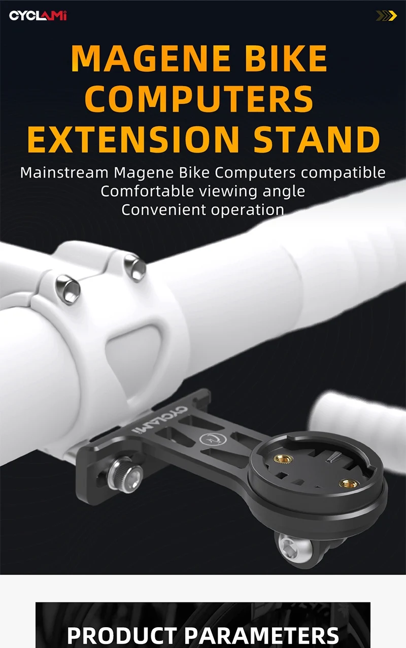 CYCLAMI Extended Out-Front Mount Fahrradlenkerhalterung für NiteRider Adapter Sport Action Kamera Garmin XOSS G+ IGSPORT RAVEMEN – Detail 2