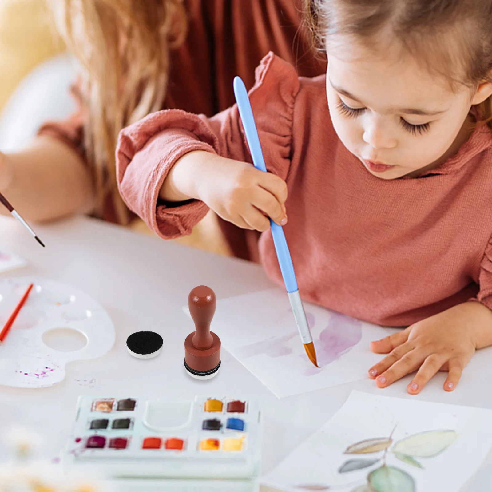 1 conjunto de mini ferramenta de mistura de tinta, almofada de espuma de substituição circular para tintas líquidas, esponja, pincéis de mistura, materiais de arte, tinta de socorro