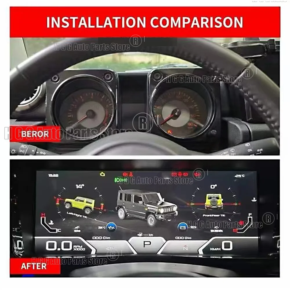 jo For SUZUKI JIMNY JB64 JB74 2019-2026 Car LCD Digital Cluster Dashboard Instrument Panel Cockpit Multifunctional Speedometer