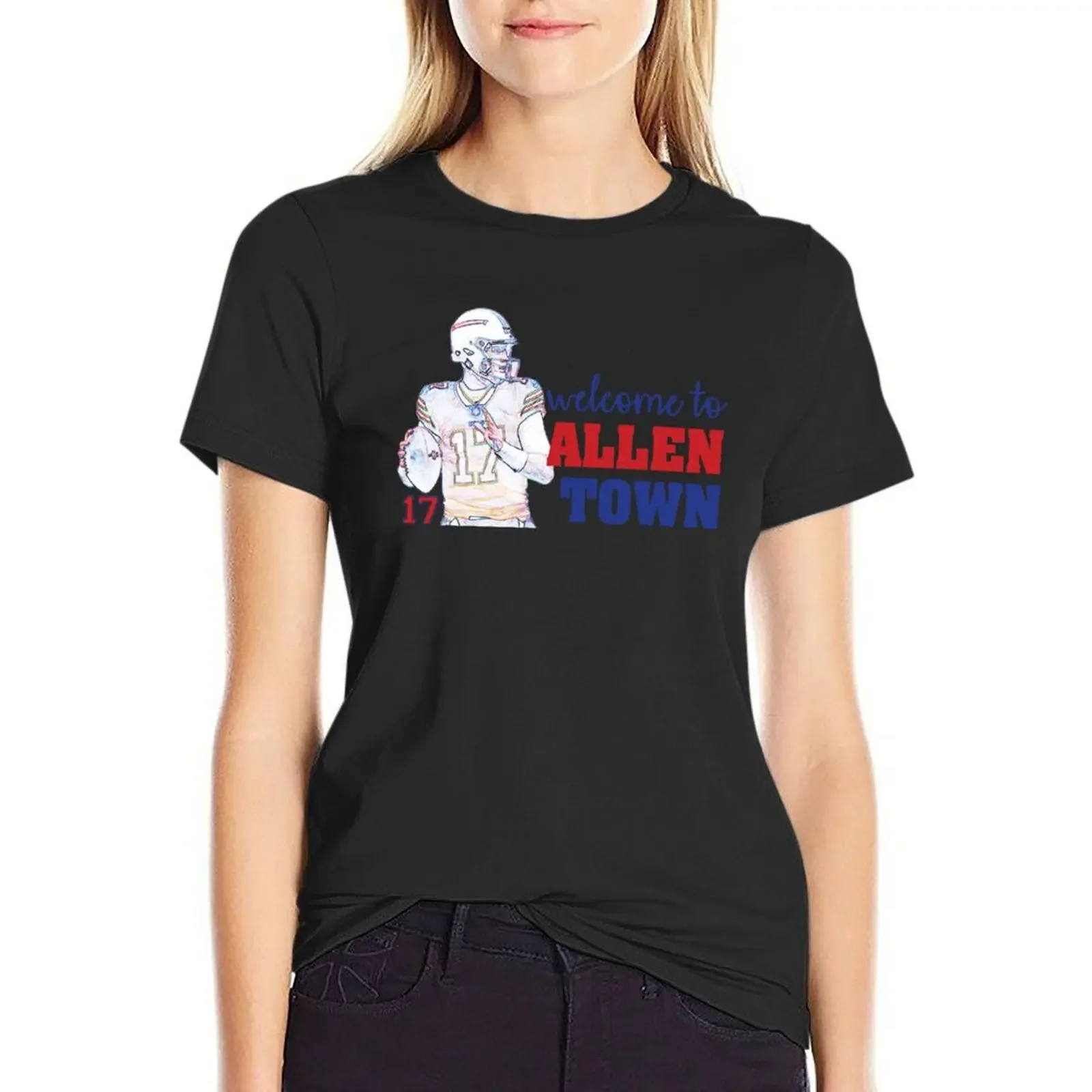

Allen Town T-Shirt cute tops Blouse funnys animal prinfor t shirts for Women loose fit