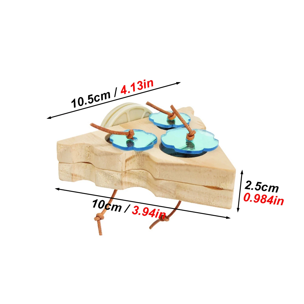 1pc Natural Wood Interactive Parrot Feeder Chew Toy Triangle Foraging Stand Toy for Pet Bird Parrot Education Play Bird Supplies