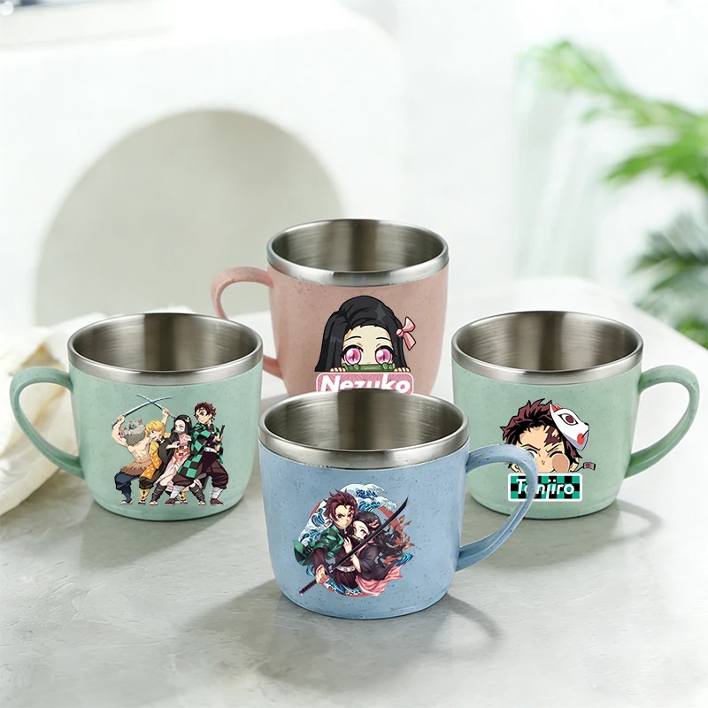 

Кружка «Истребитель демонов» для мальчиков и девочек, Камадо Танджиро, из нержавеющей стали 304, с ручкой, для кофе, молока, чая, воды, подарок для дома
