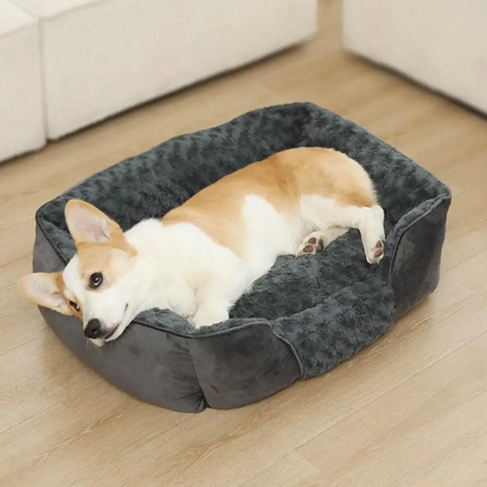 Rectangle Dog Bed Machine Washable Dogs Sleeping Sofa Removable Cushion Non-Slip Bottom Pet Bed For Cats Small Medium Dogs