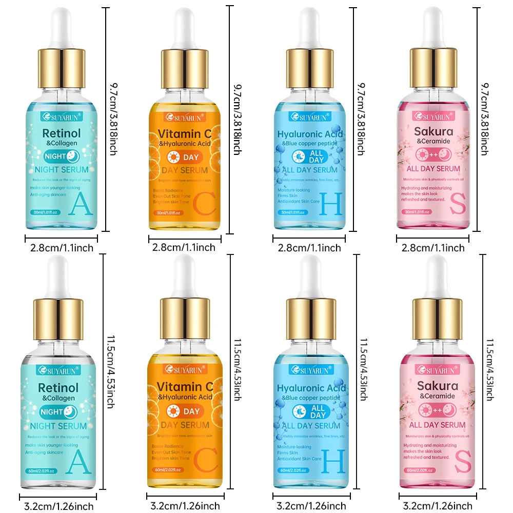 مجموعة مصل ترطيب SUYARUN 24H ACHS مكونة من 4 قطع - جوهر ترطيب الوجه طوال اليوم مع حمض الهيالورونيك والفيتامينات | مكافحة الشيخوخة #4