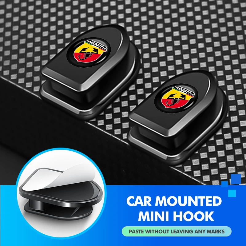 Mini Adhesive Car Storage Hook 4Pcs Suitable for Abarth 695 595 500C Tipo Ducato Small Items Hanging Organizer