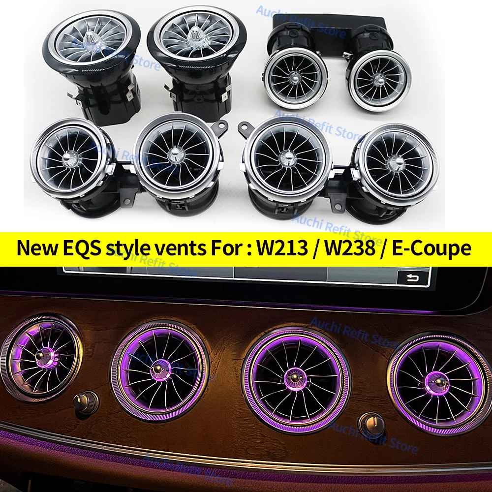 

64 Colour EQS Style LED Air Vent Ambient Light For Mercedes Benz E-Class W213 W238 E-Coupe AMG E53 E63 Turbine Air Outlet Nozzle