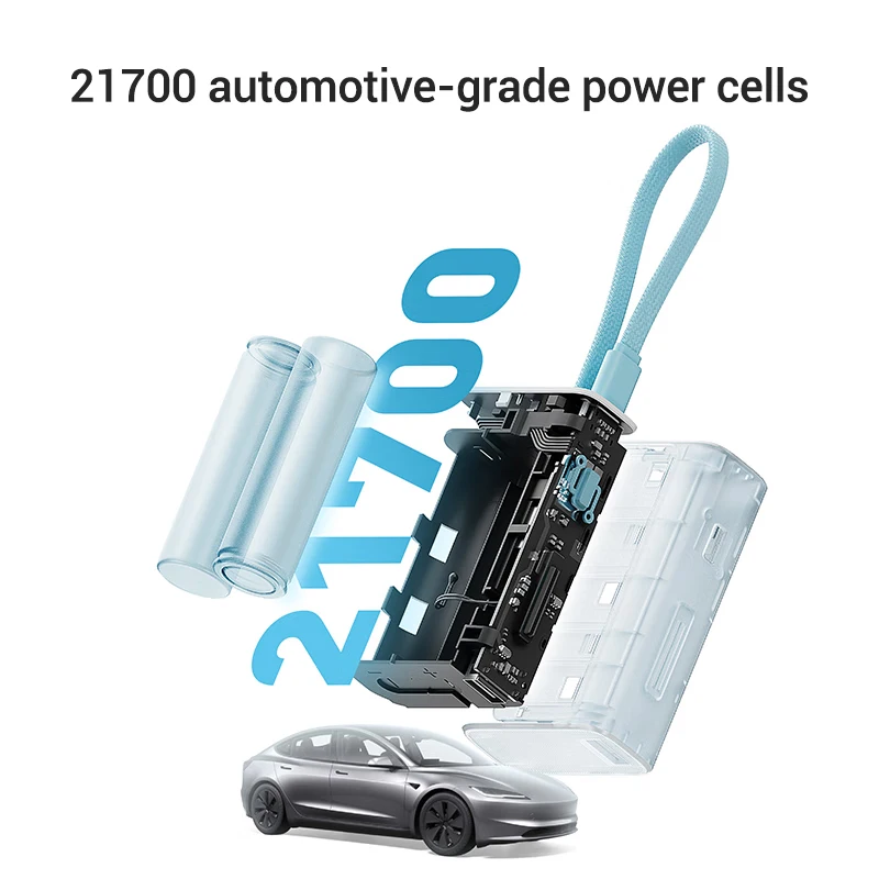 باور بانك CUKTECH 10000 33 وات ماكس كابل مدمج PD PPS UFCS شحن سريع لهاتف آيفون 16 وشاومي 15 وسامسونج