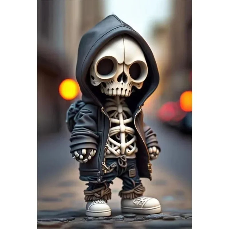 

Cool Skeleton Figurines, Skull Figurine Statue Decor, Miniature Skeleton Sculpture Resin - Decorative Halloween Ornaments