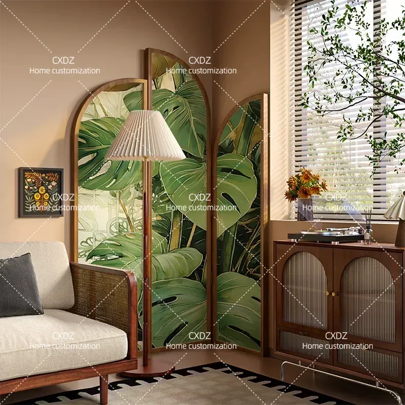 Foldable Solid Wood Screen Partition Classical Turtle Bamboo Room Divider for Living Room Entrance Bedside Decoration Mobile