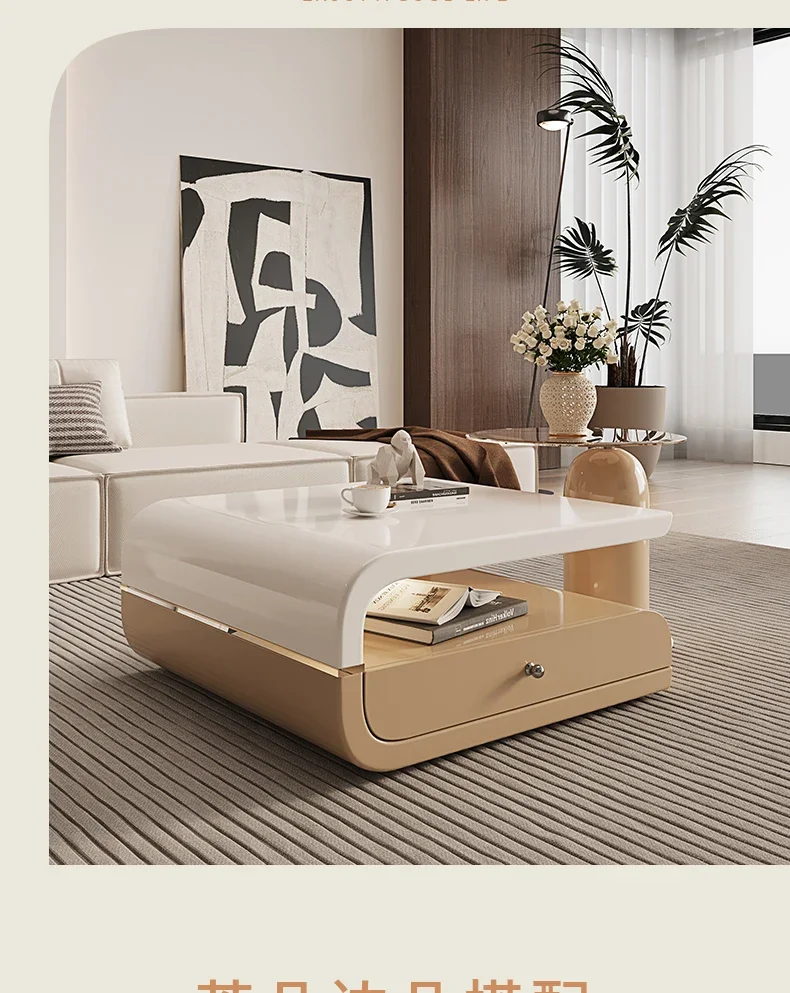 

new styleSmall Apartment Living Room Home Contrast Color Cream Style Tea Table Combination ss 7304
