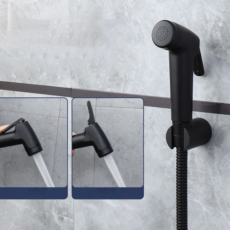 

black plastic shower head Toilet Douche Bidet faucet Handhel hand Holder Muslim Sanitary Shattaf wc Bathroom hygienic parts
