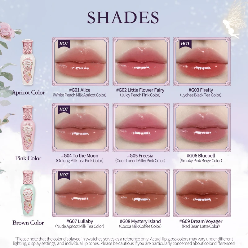 Flower Knows Lip Oil Midsummer Fairytales Collection Coating Lip Gloss Lacquer Hydrating Lipstick with Hyaluronic Acid