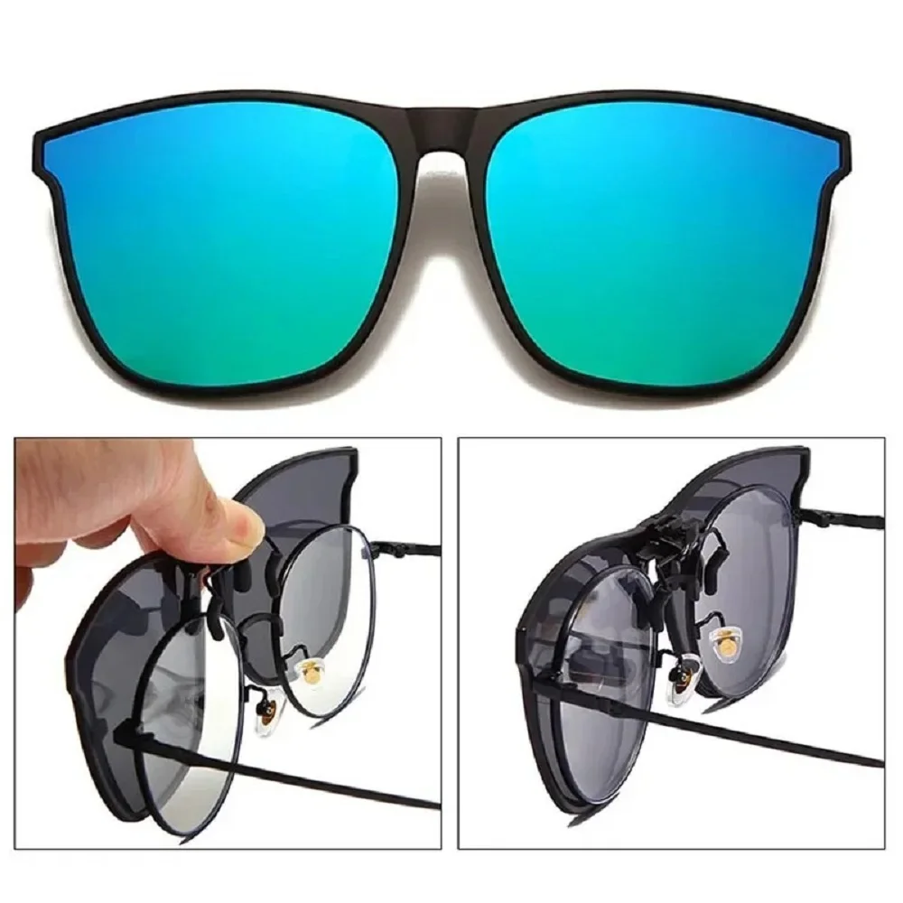 Gafas de sol polarizadas con Clip para hombre y mujer, lentes fotocromáticas de visión nocturna, antideslumbrantes, Estilo Vintage