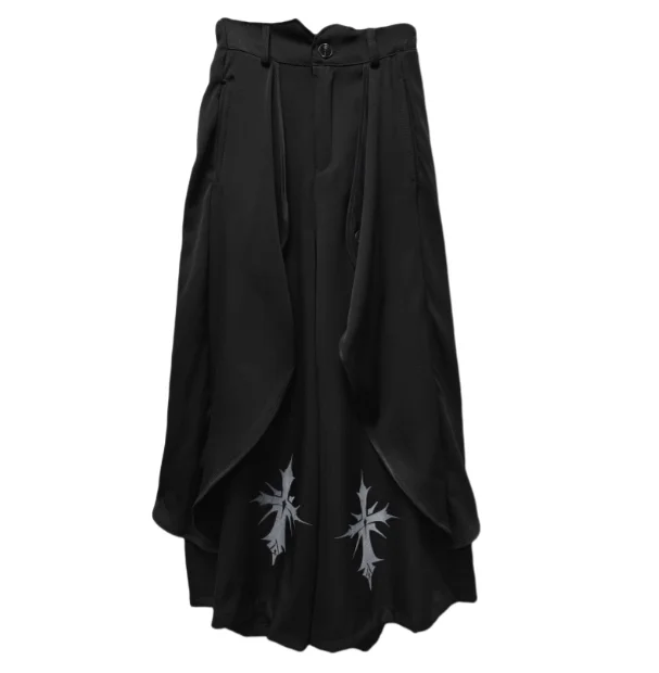 New Original Japanese Harajuku Cool Girl Fashion Gothic Irregular Pants Female Temperament Black Kawaii Pants Skirt