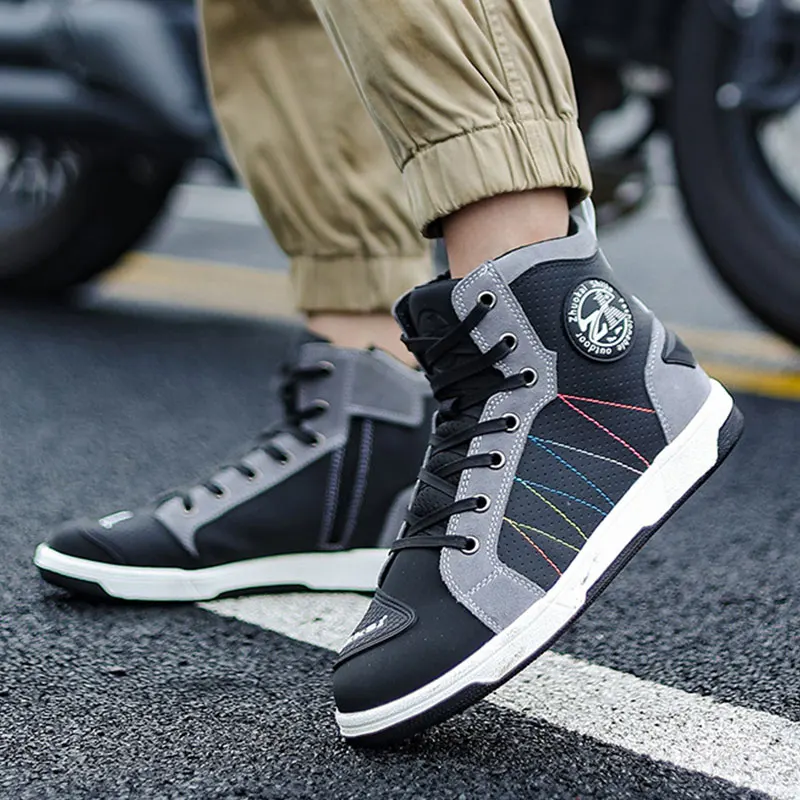 

New Motorcycle Boots Men Mesh Breathable Motos Riding Shoes Men's Motorbike Protective Boots Anti Slip Man Motorcycle Boot