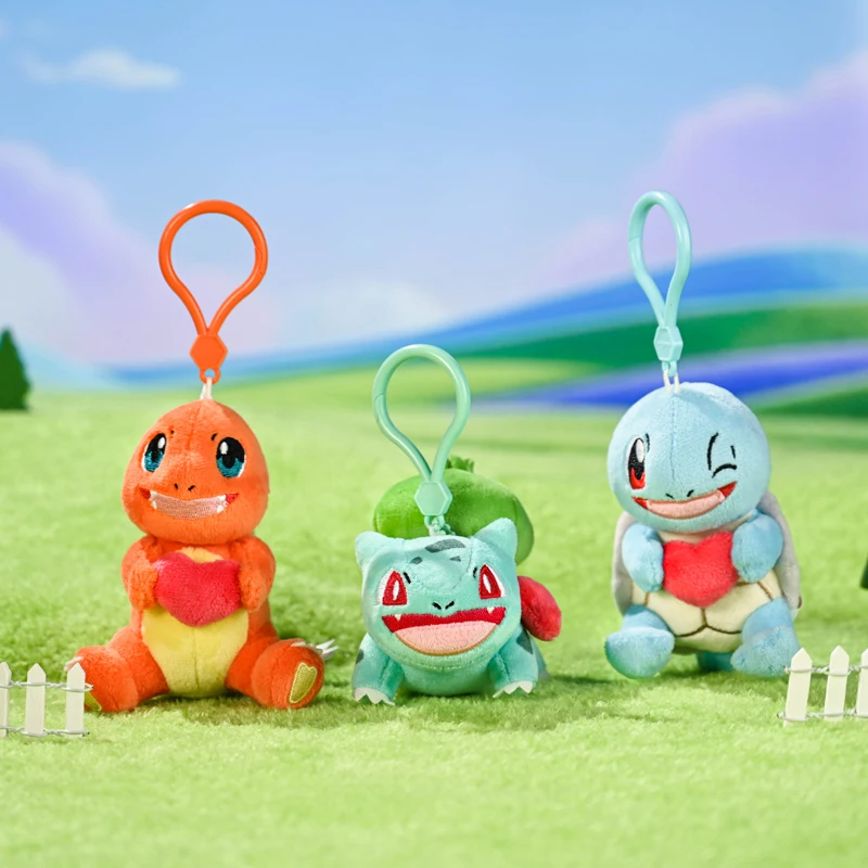 Anime pikachu mew snorlax eevee bulbasaur psyduck kawaii brinquedo de pelúcia saco escolar mochila pingente chaveiro boneca presente