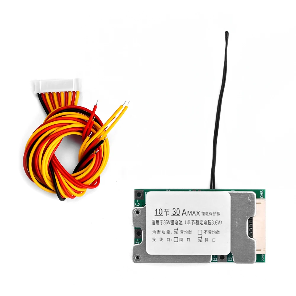 10 S 36 V 30A BMS Lithium Batterij Board PCB 18650 Batterij Evenwichtige Bescherming Printplaat Li-Ion Mobiele Balancer voor Elektrische Auto