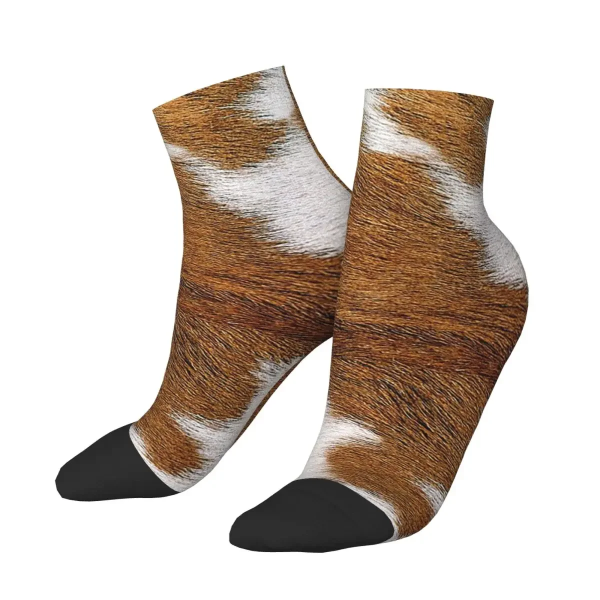 Stylish Cow Fur Cowhide Texture Cow Skin Print Patter Socks Harajuku Stockings All Season Socks Accessories for Man Woman Gifts