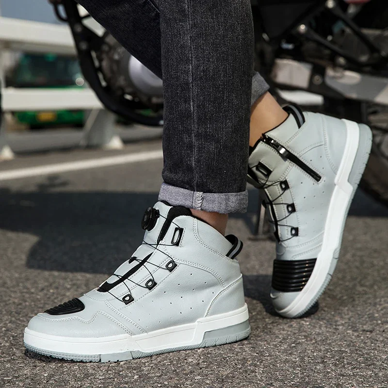 New Motorcycle Boots Men Women Knight Outdoor Riding Anti-slip Spring Sneakers Shoes Bicycle Mountain Racing Road Speed Summer