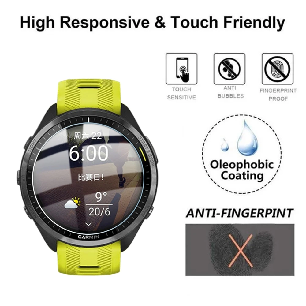 2PCS Tempered Glass Watch For Garmin Forerunner 965 265 s 265s SmartWatch Screen Protector Film For Forerunner 965 265 265S