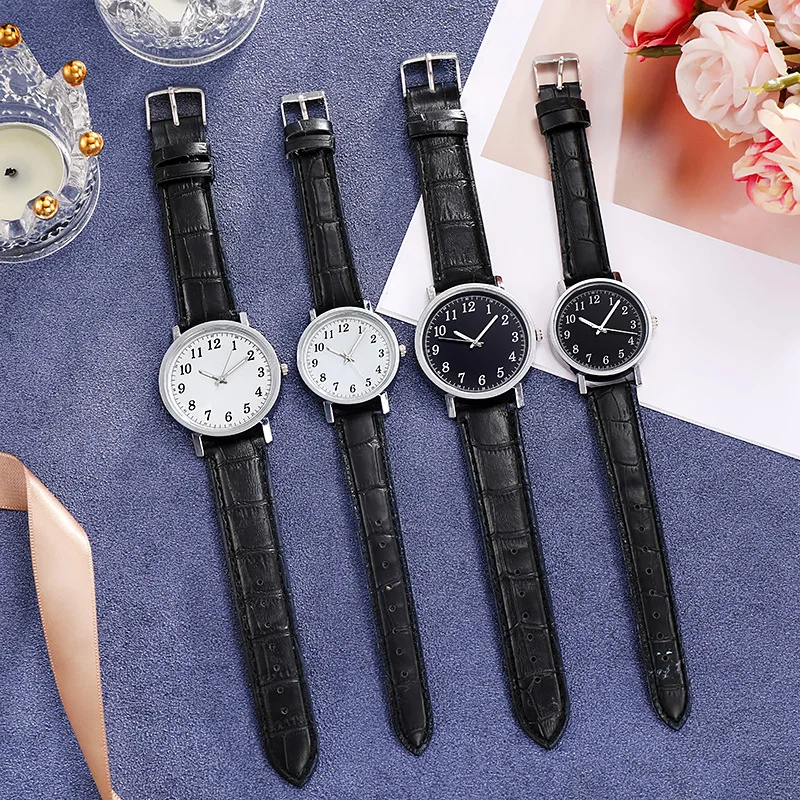 Mode minimalistische paar horloges analoge quartz horloges zakelijke luxe lederen band horloges heren dames klok cadeau