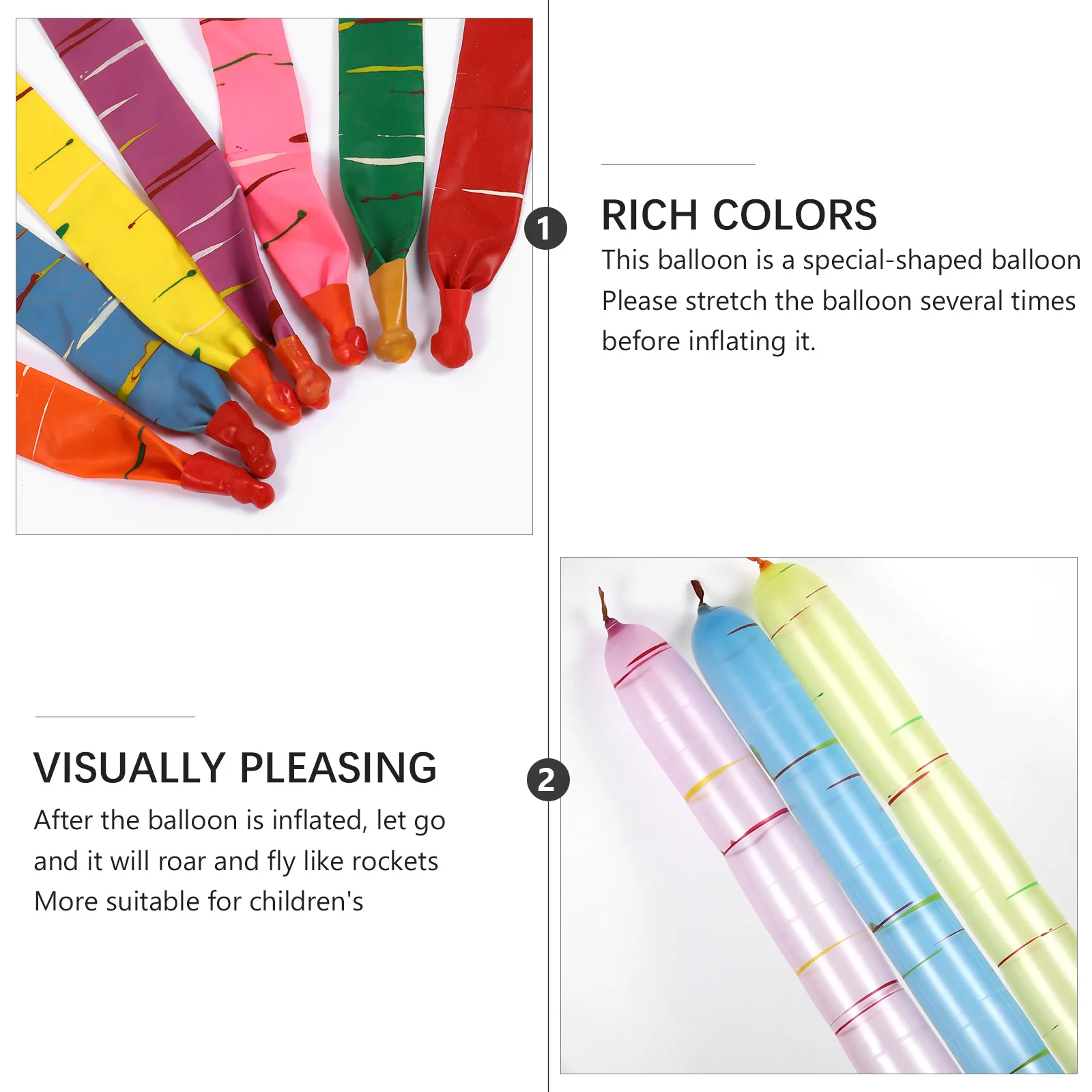 

1Set Rockets Balloons Latex Giant Inflatable 100cm Reusable Birthday Party Picnic Science Experiment Decoration