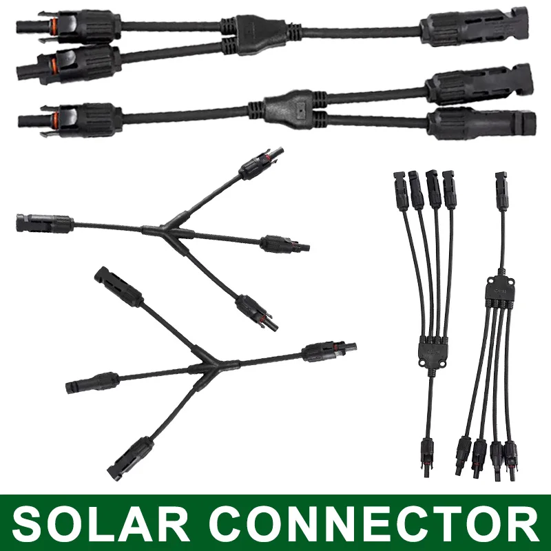 1/5 Sets 30A 1000V Y Type PV Connector Solar Panel Parallel Connection Solar Cell Photovoltaic PV Plug 1 To 2/3/4Way Connector
