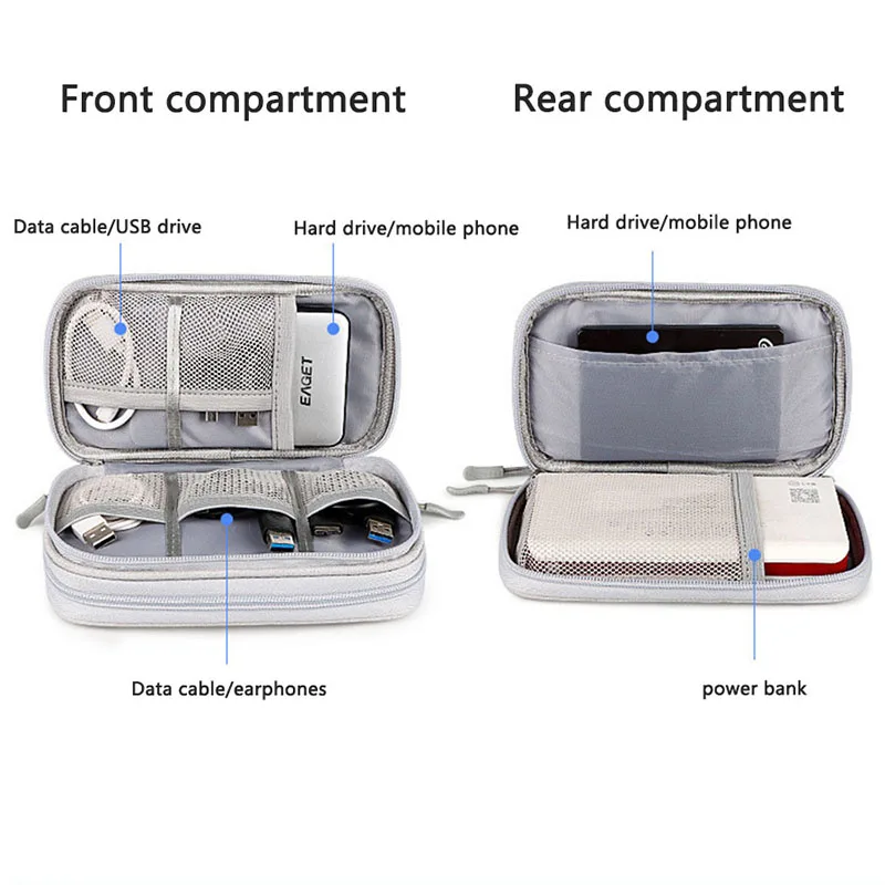 Multi-Color Portable Travel Digital Storage Bag - Electronic Cable Organizer Pouch for Chargers USB Cables Power Banks Earphones view 4