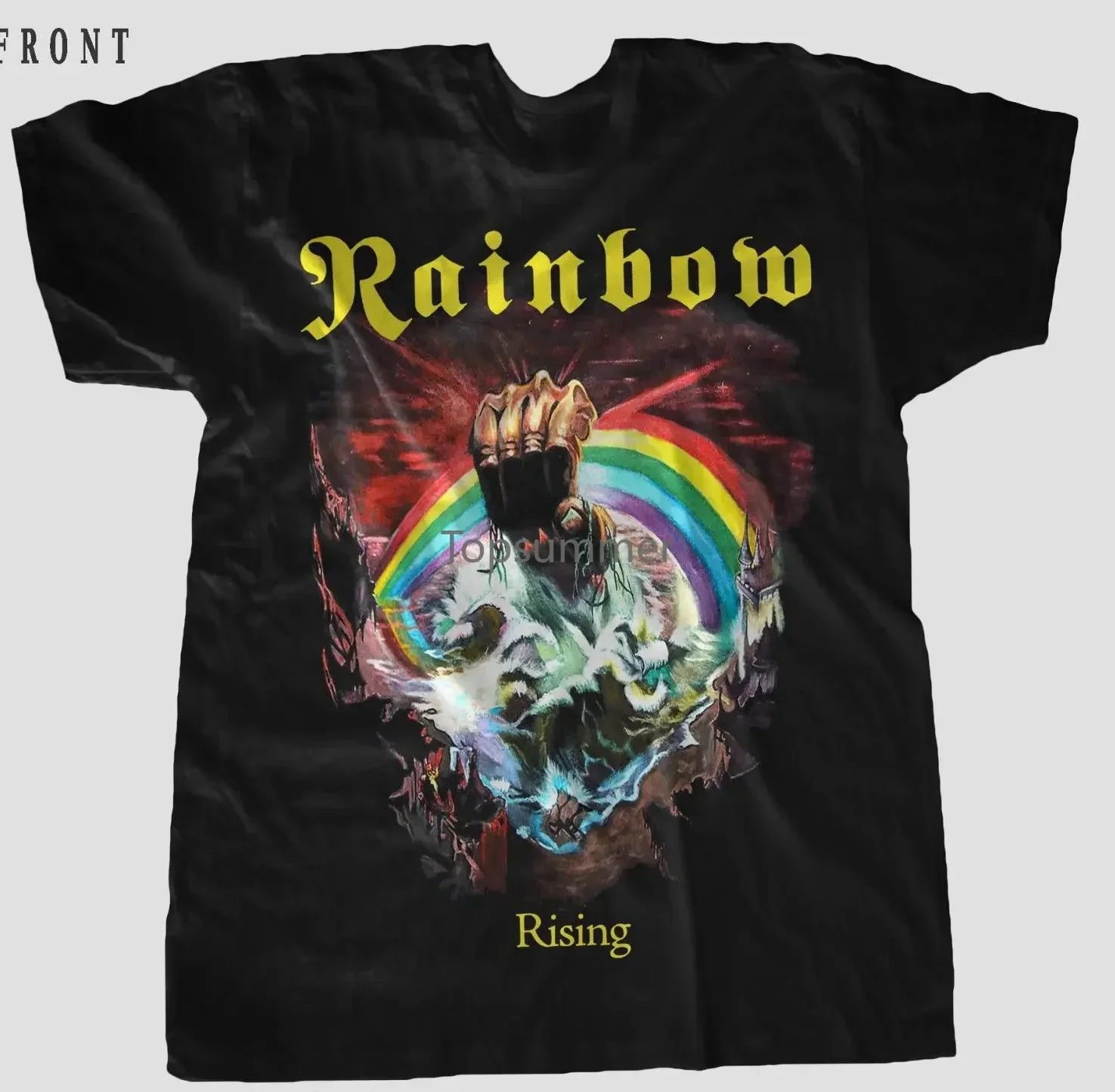 Rainbow Risinngg Heavy  Deep Purple Whitesnake Black T Shirt Sizes S To 7Xl T-Shirt Short Sleeve Mens