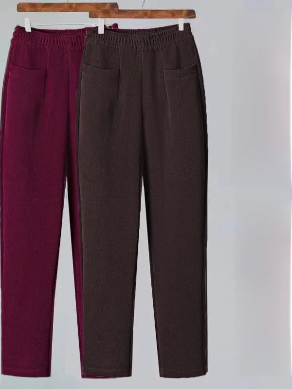 Thiened Fce Harlan Calças Cintura Alta Soltas Calças Compridas Casuais para Mulheres Outono Inverno Calças de Algodão Quente Cotto Europeu...