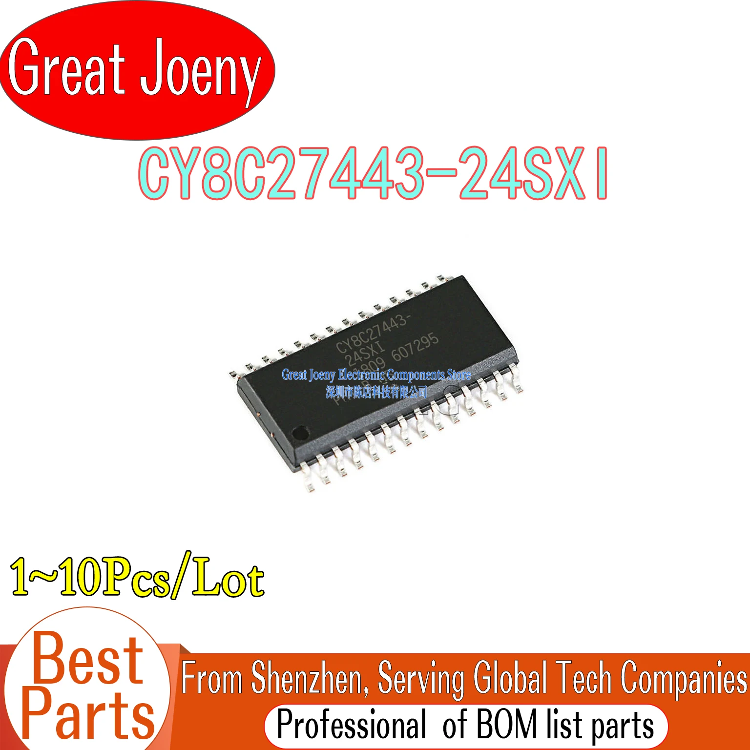 

100% New Original CY8C27443 CY8C27443-24SXI IC MCU Chipset SOP-28