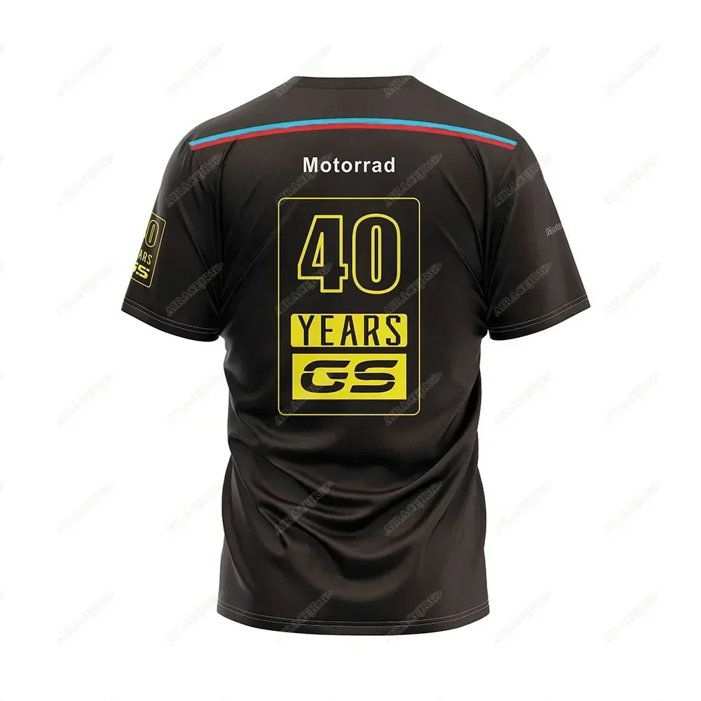 Motorcycle ADVENTURE GS 40 YEARS For BMW Racing Motorrad R1250GS R1200GS F750GS T-Shirt Black Yellow Summer Quick Dry Jerseys