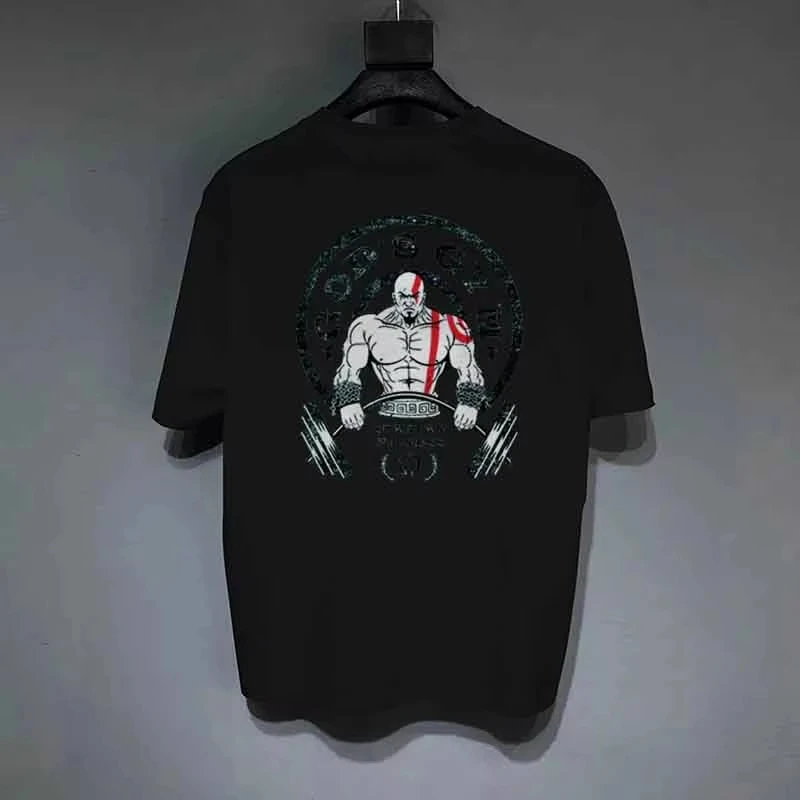 

New GYM Family Parent-child Pure Cotton T-shirt Sports Fitness Letter Printed Father and Children Short-sleeved Tops