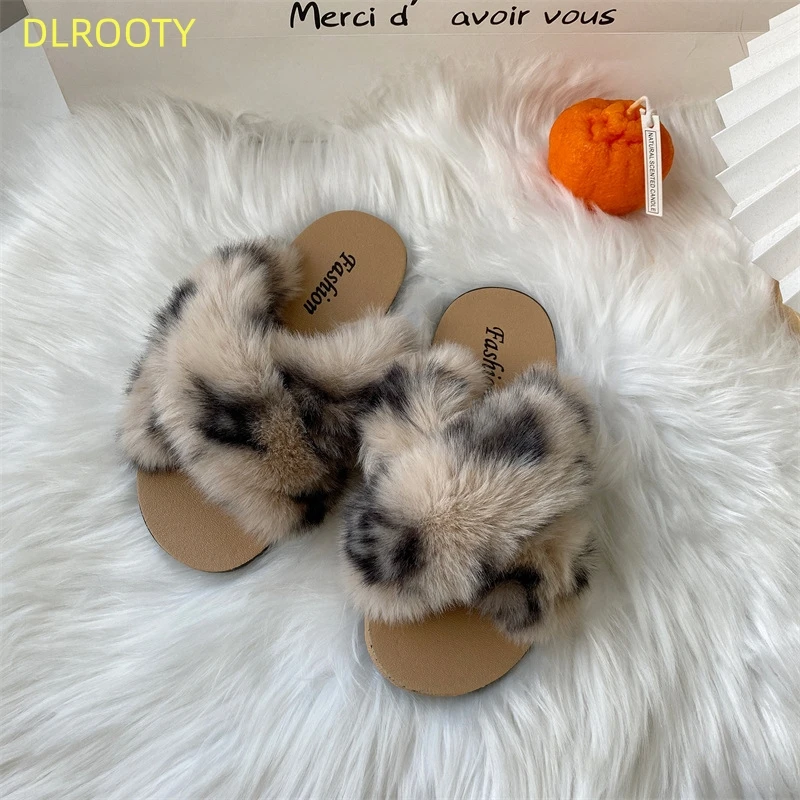 New Arrival Winter Warm Slides Sheepskin Sliders Women\'s Real Wool Fur Slippers Home Indoor Winter Shoes outdoor slippers