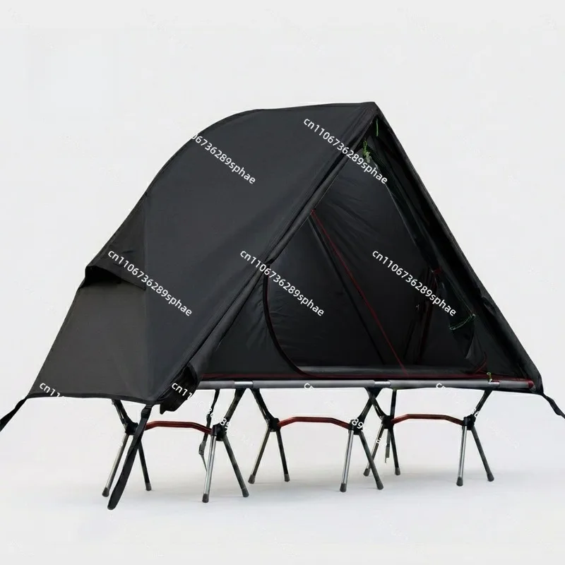 Outdoor off-ground tent camping folding bed portable aluminum alloy mosquito net windproof fishing tent