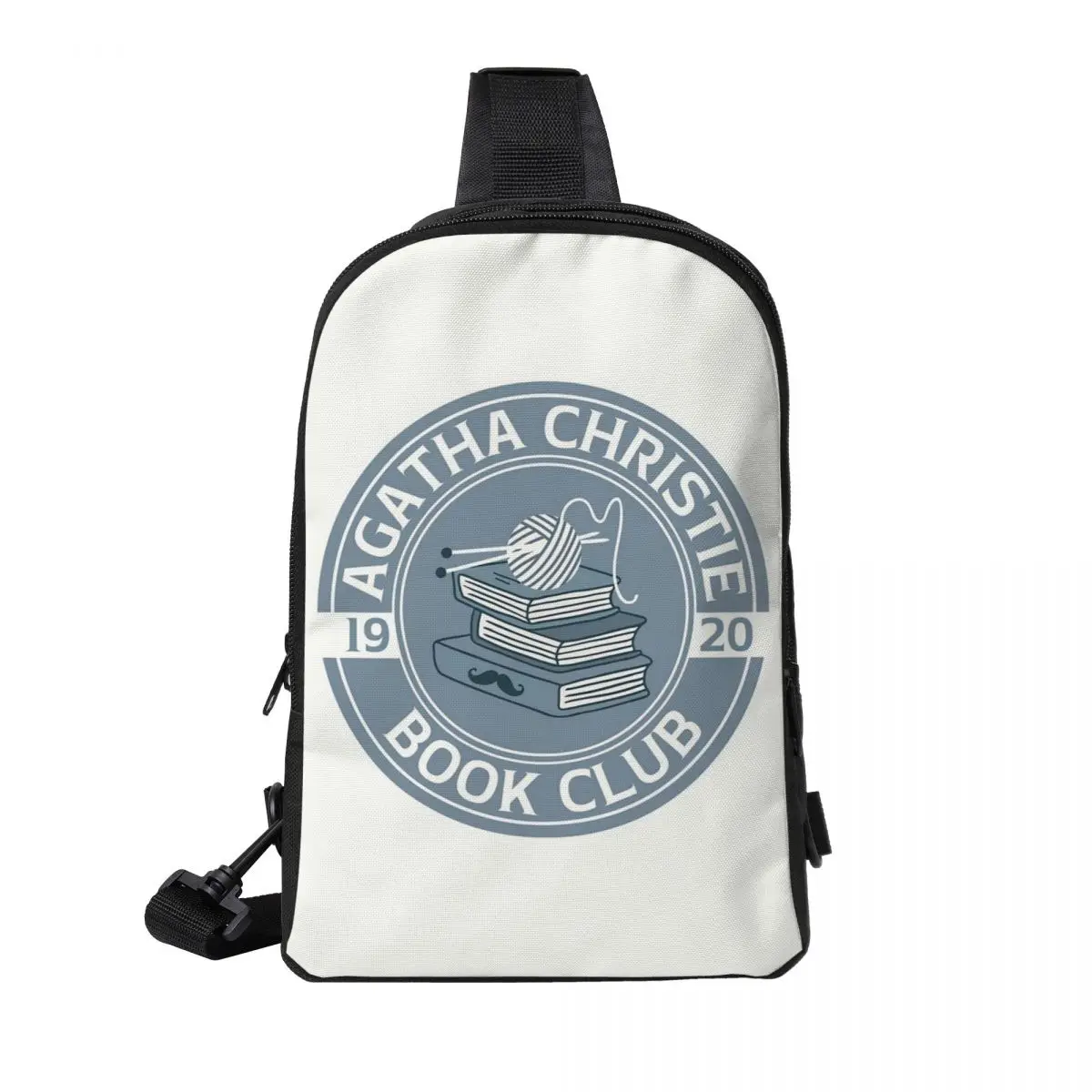 

Agatha Christie Book Club Chest Bag Men Sling Crossbody Backpack Chest Bag Travel Hiking Daypack Shoulder Bag